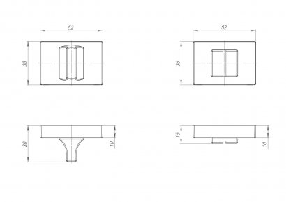Ручка поворотная BK6.K.QSL52 BL-24 черный