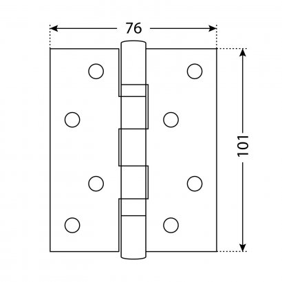 АЛЛЮР 2043 (101х76) 2BB-FHP SN БЛИСТЕР 2 подш.мат.никель Петля дверная 2 шт