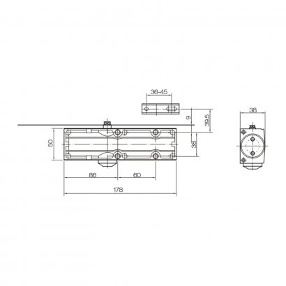 БУЛАТ Доводчик дверной PROFI (ПРОФИ) ДД 802/3 A-B (40-90 кг) черный, морозостойкий