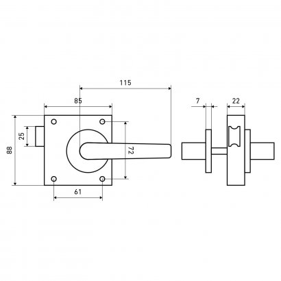 Птимаш ЗЩН1.45 серебро (правая) Защелка накладная дверная
