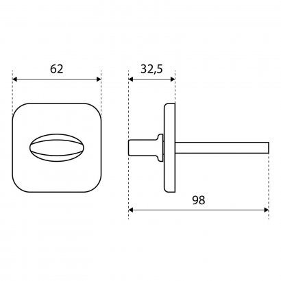 Поворотник БУЛАТ НДФ 04.02 ФОРТЕ матовый черный, квадрат 8х8х70 мм