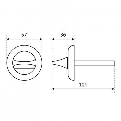 Поворотник БУЛАТ НДФ 01.04 хром, квадрат 8х8 мм