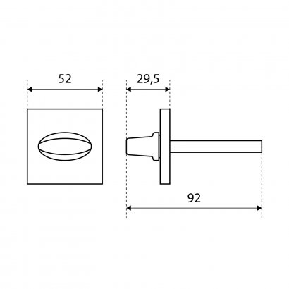 Поворотник БУЛАТ НДФ 02.08 ФЕРОНА матовый никель, квадрат 8х8 мм