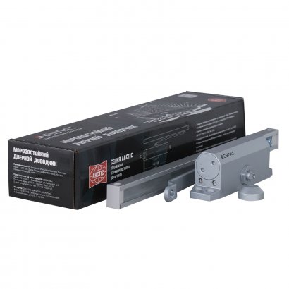 БУЛАТ Доводчик дверной ARCTIC (АРКТИК) ДД 502/4 AH-S (40-90 кг) серебро со скольз.тяг, морозостойкий