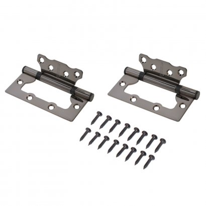 АЛЛЮР 100х75 2BB BN КОРОБКА 2,5мм черн.никель Петля накладная без врезки 2 шт