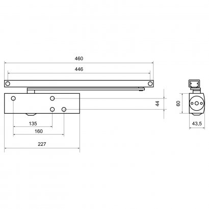 БУЛАТ Доводчик дверной PROFI ДД 802/5 BH-W (25-120кг) белый со скольз.тягой, морозостойкий