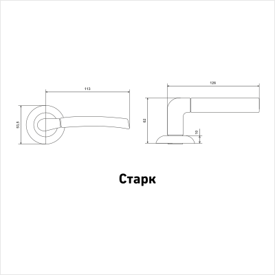 АЛЛЮР АРТ "СТАРК" SC/CP (1492) мат.хром/хром С НАКЛАДКОЙ Комплект ручек