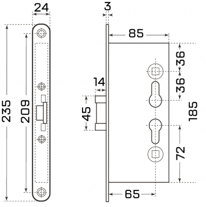 СТАНДАРТ Строитель (SD 1739) (7265) без ц/м б/о замок врезной