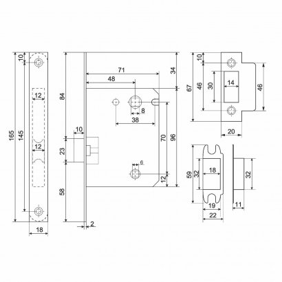 АЛЛЮР АРТ "КОЛОМБО"  BL+L7050S BL+BK-S1 BL (23150/S7050) матовый черный Компл ручка и защ с фикс (20