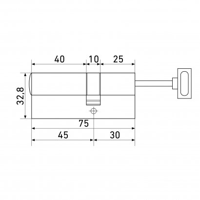 Стандарт MAX 75 S (45x30S) SN 5кл перф.ключ/шток Цилиндровый механизм