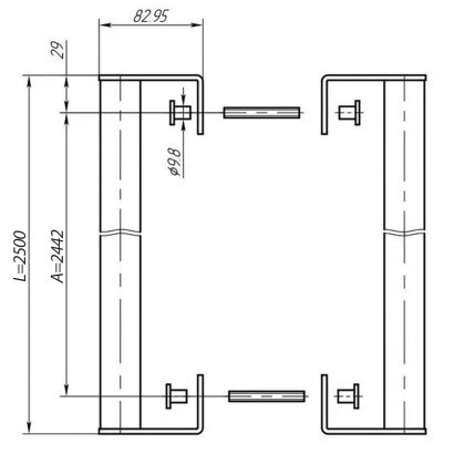 Дверная ручка скоба прямая DOORLOCK PHS17/32/2ст/2500 SS. Материал нержавеющая сталь