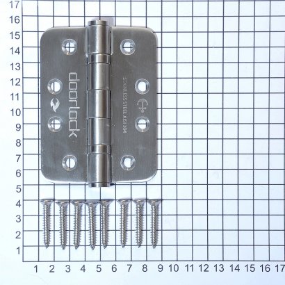 Дверная петля  DL H102/76/2B/R SSS карточная, матовая нержавеющая сталь