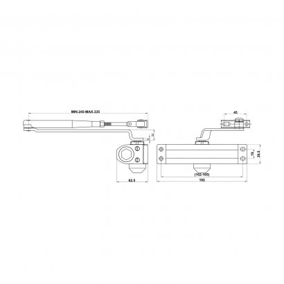 Дверной доводчик DOORLOCK  DL70 EN2/3/4  черный