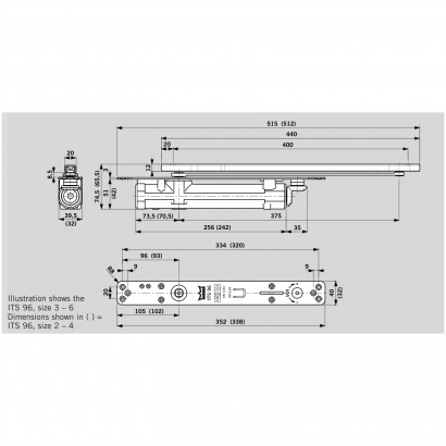 Дверной доводчик dormakaba ITS96 EN 3-6 серебристый