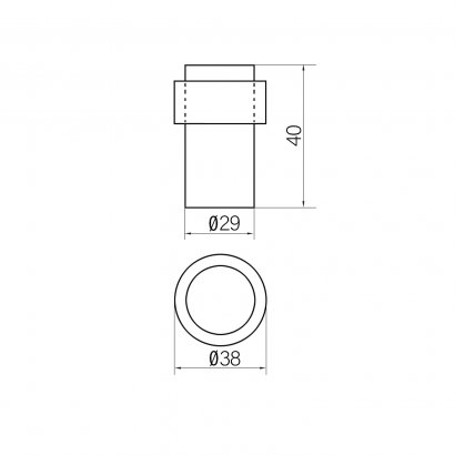 Дверной упор DOORLOCK DS004Massive SS, нержавеющая сталь, ø29/ø38мм