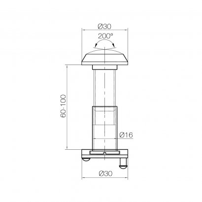 Глазок DOORLOCK VA16/60-100mm/200° PB, полированная латунь