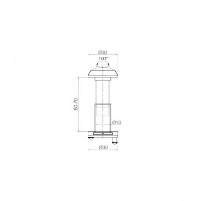 Глазок DOORLOCK V VAP16/50-70mm/160° серия Variant, CP (полированный хром), пластик, d=16мм