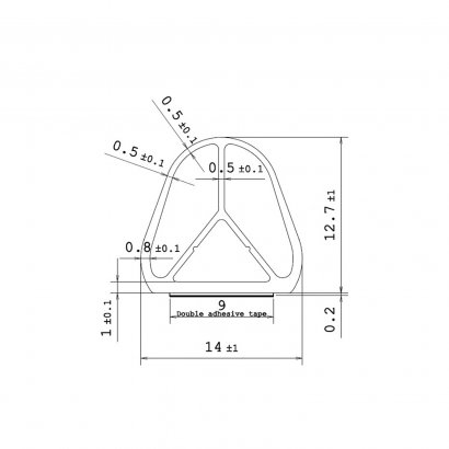Уплотнитель ИЛЬПЕА-САР для дверей D-образный (черный) 11.7x10.2 мм самоклеящийся