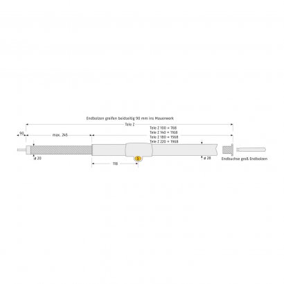Оконный замок ABUS Tele-Z 100 (680-1000мм), хромированный