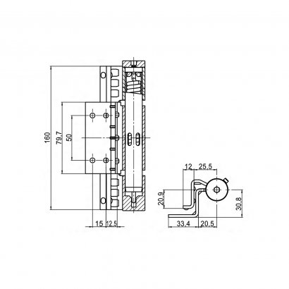 Дверные петли ECO FE/KO type E17.01, комплект, карточные, оцинкованные