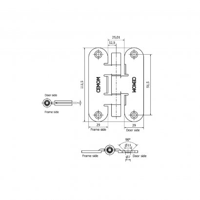 Петля CEMOM I1078-00-00/BC 8038, бронза