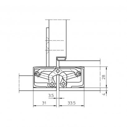 Дверная петля SIMONSWERK Tectus TE 340 3D скрытая, полированная латунь