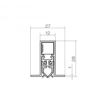 Порог автоматический Athmer Isolporte Omega Silicone single (Серебристый) L=1230мм