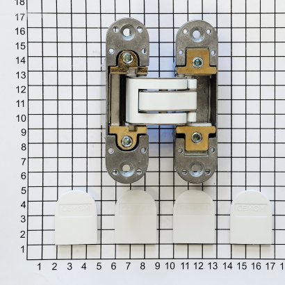 Дверная петля CEMOM ESTETIC 80/A 3D скрытая, белая
