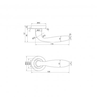 Ручка DL Звездная линия Callipso M095/Y OSV-15 (матовая латунь)