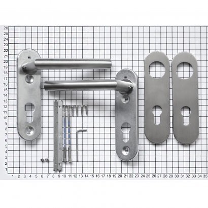 Ручка дверная DOORLOCK 040KP/F PZ72 L-form, матовая нержавеющая сталь