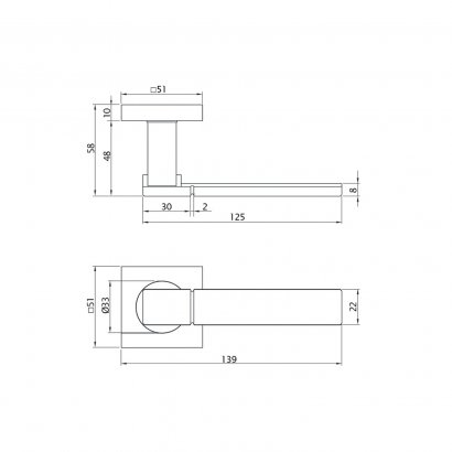 Ручка дверная DOORLOCK Blazar M011, матовый/полированный хром