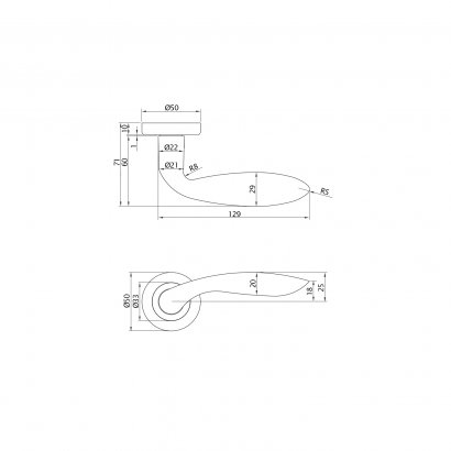 Ручка дверная DOORLOCK Vesta M007, матовый/полированный хром