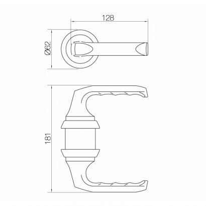 Ручка дверная HOPPE (Германия) HCS A113S (London) KEY/KEY, F1-2 серебристая