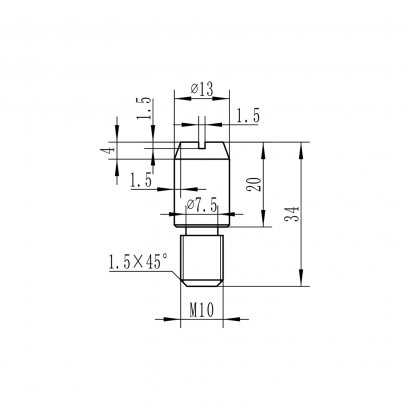 Штифт противосъемный DOORLOCK 1334/M10, оцинкованный