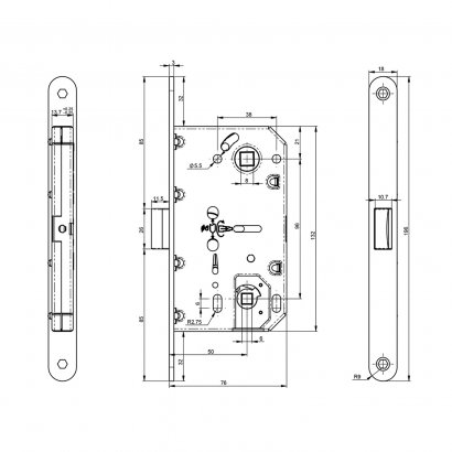 Замок дверной DOORLOCK 432, межкомнатный, полированная латунь