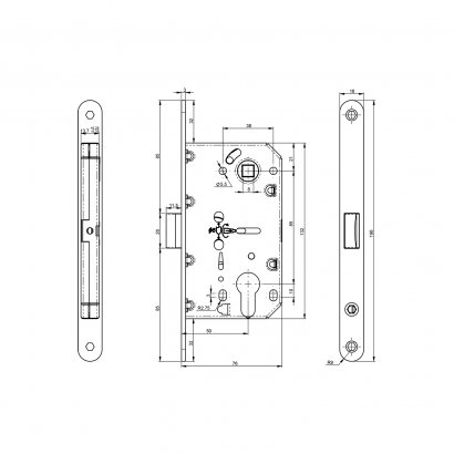 Замок дверной DOORLOCK 431, матовый хром