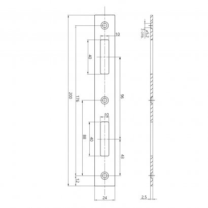 Запорная планка ГАРДИАН PROFI 11.24, никелированная