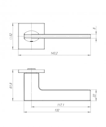 Ручка раздельная K.ARC.Q52.MAIN BL-24 черный