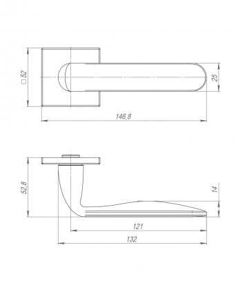 Ручка раздельная K.ARC.Q52.EXTRA BL-24 черный