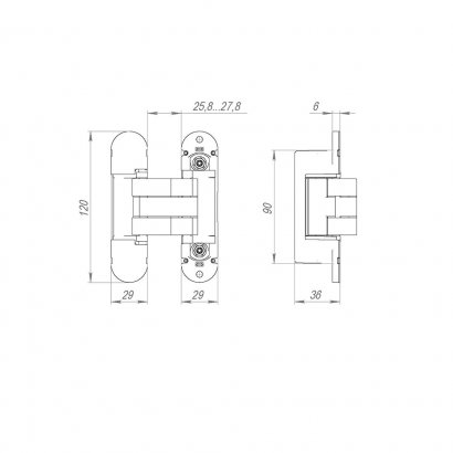 Петля скрытой установки U3D8000.VPG BL черный TECH