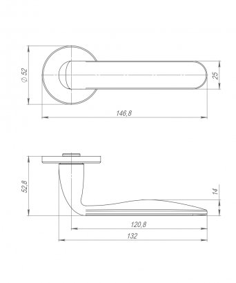 Ручка раздельная R.ARC.R52.EXTRA SN-3 мат.никель