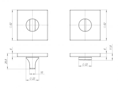 Ручка поворотная BK6.K.ARC.Q52 (BK6 ARC) BL-24 черный