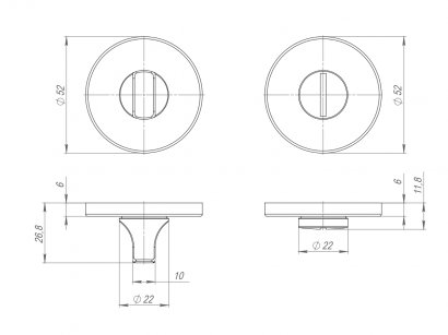 Ручка поворотная BK6.R.ARC.R52 (BK6 ARC) BL-24 черный