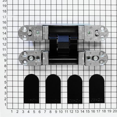 Дверная петля CEMOM ESTETIC 100/A 3D 9005 скрытая, черная