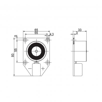 Настенный электромагнит GEZE Type A с монтажной пластиной