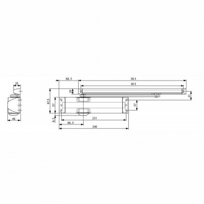 Дверной доводчик dormakaba TS90 Impulse EN3/4  коричневый