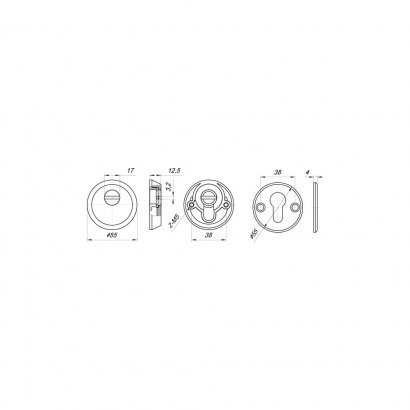 Накладка DEF.SH-al/R-EXT.5513 (A5513) тех упаковка, винт M5x90 SN матовый никель 