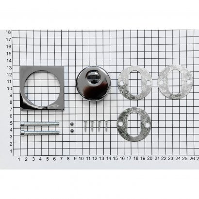 Броненакладка защитная врезная DOORLOCK PRO6225S CP (полированный хром), квадратная розетка, HRC50