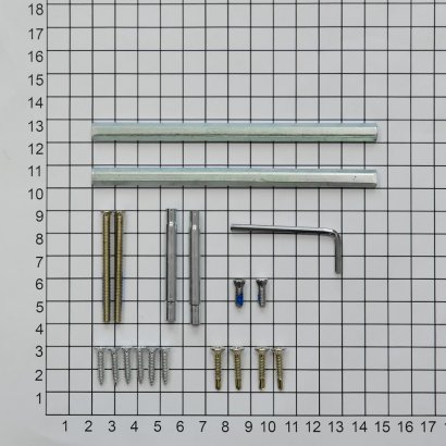 Комплект крепления для ручек на розетках для A=55-80мм, шток 8х125мм