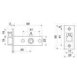 АЛЛЮР АРТ  "ЛАНА" W/W+L45-8 W (86110/S45) матовый белый Комплект ручка и защелка